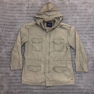 American Eagle Jacket Mens Large Front Pockets Casual  Military Style Army Green